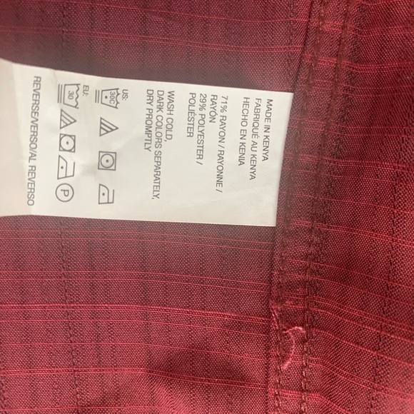 Button down short sleeve shirt more of a dark red or maroon-ish nature of color - Picture 6 of 6